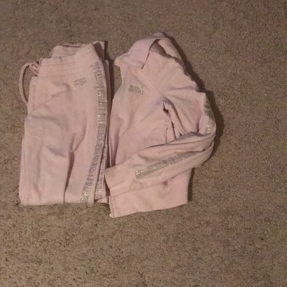 BEBE SPORT pink sweats and jacket set